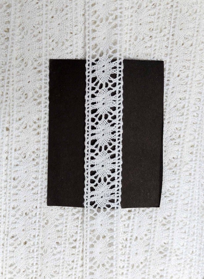 Mezin Cotton Eye-1 GPO Lace Border for Dress, Kurtis, Dupatta, Bag, Craft and Decorations (9 Mtr, White) - Image 2
